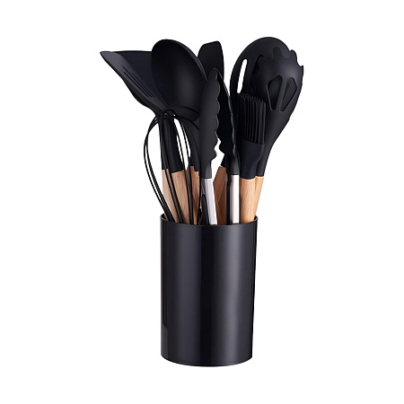 Kitchen Utensils 12 Pcs Set (Small Size), Black