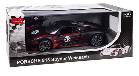 Радиоуправляемая игрушка Rastar PORSCHE 918 Spyder Performance, 1:14, Чёрный (70770)
