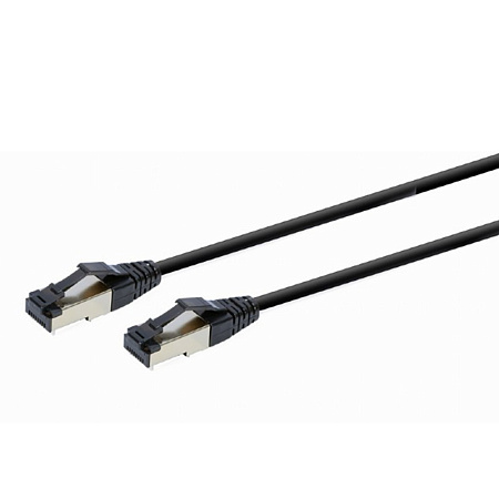 Patch Cord Cat.8  0.5m, Black, PP8-LSZHCU-BK-0.5M, Cablexpert, Low Smoke Zero Halogen (LSZH)