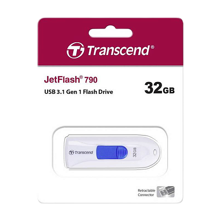 USB Flash накопитель Transcend JetFlash 790, 32Гб, Белый
