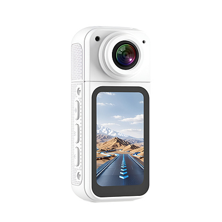 Mini Action Camera S70 Lens 2.7K, 180 Rotation, White