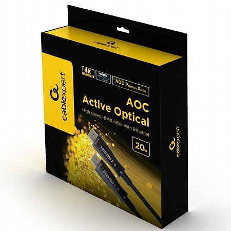 Видео кабель Cablexpert CCBP-HDMI-AOC-20M, HDMI (M) - HDMI (M), 20м, Чёрный