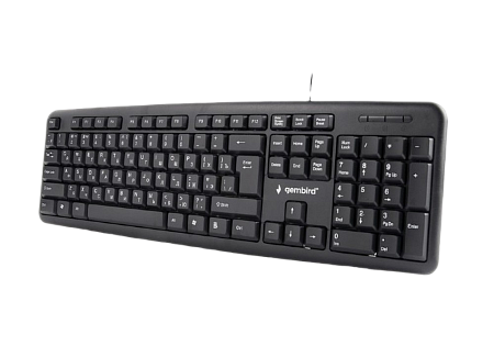 Keyboard Gembird KB-U-103, Standard, Full size, Silent, 1.5m, USB, EN/RU, Black Keyboard Gembird KB-U-103, Standard, Full size, Silent, 1.5m, USB, EN/RU, Black