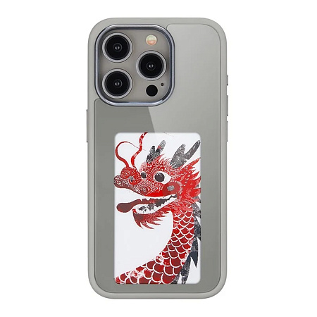 DIY Ink Screen Phone Case, 14 Pro Max,Grey