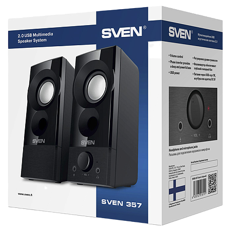 Speakers SVEN "357" Black, 6w, USB / DC 5V power