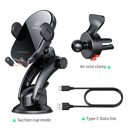 Mcdodo Wireless Charger Car Mount 15W Suction Cup Mount*1, Air Vent Clamp*1 Space Series, Black Mcdodo Wireless Charger Car Mount 15W Suction Cup Mount*1, Air Vent Clamp*1 Space Series, Black