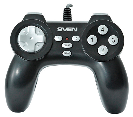 Gamepad SVEN Scout, 2 axes, D-Pad ,12 buttons, Turbo function, 1.8m, USB, Black Gamepad SVEN Scout, 2 axes, D-Pad ,12 buttons, Turbo function, 1.8m, USB, Black