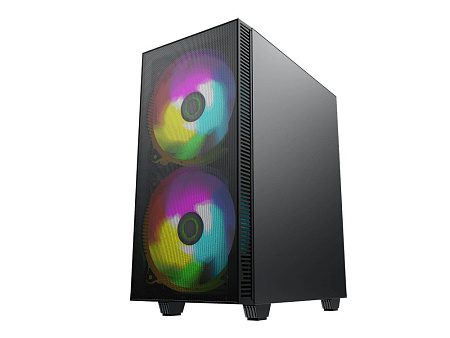 Case ATX GAMEMAX Aero, w/o PSU, 0.5mm, 2x200mm & 1x120mm ARGB fans, ARGB+PWM Hub, Front Mesh, TG, DF