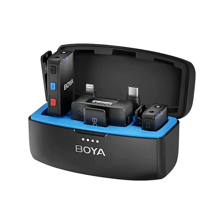 Портативный записывающий микрофон Boya Boyamic 3in1, Беспроводной, Черный
