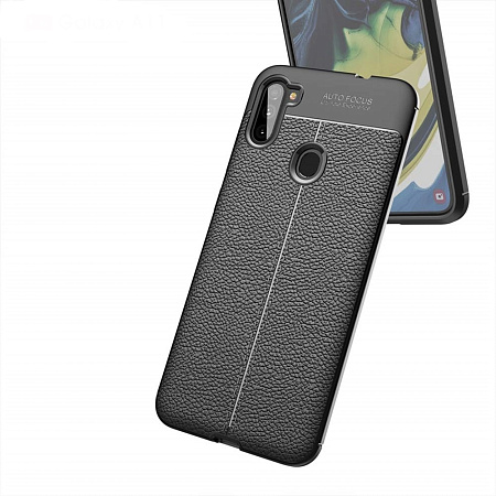 Helmet Case Leather Texture Samsung A11, Black