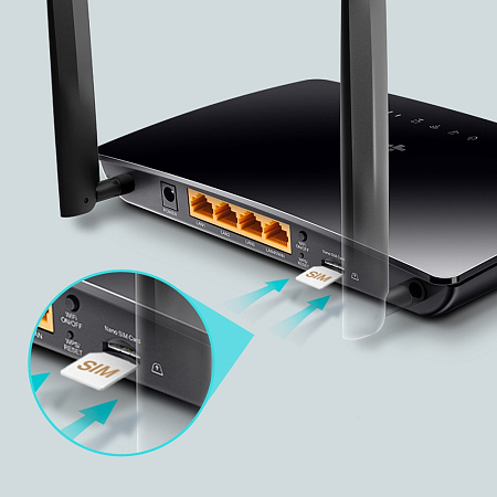 4G LTE Wi-Fi AC Dual Band Router TP-LINK, "Archer MR400", 1167Mbps, 2x Detachable Antennas