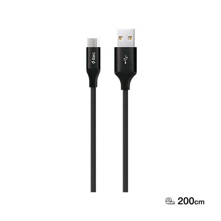 ttec Cable USB to Micro USB 2.4A (2m) Alumi XL, Black