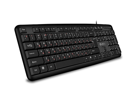 Keyboard SVEN KB-S230, Standard layout, Splash proof, 2m, USB, EN/RU, Black