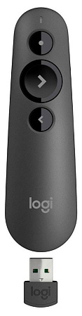 Presenter Logitech R500, Class 2 Laser, Range: 20m, Bluetooth/2.4 Ghz, 1xAAA, Graphite