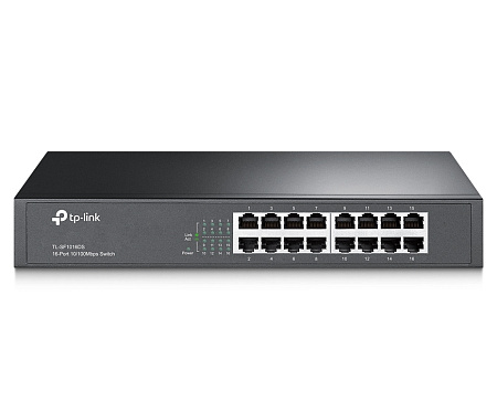 16-port 10/100Mbps Desktop Switch  TP-LINK " TL-SF1016DS", 13" Rack Mount, Metal Case