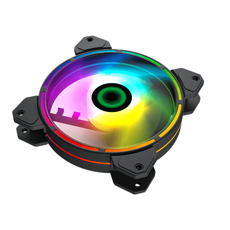 PC Case Fan GAMEMAX FN-12Rainbow-D, 120mm, <25dB, 36CFM, 1100RPM, Hydraulic bearing, Rainbow Ring