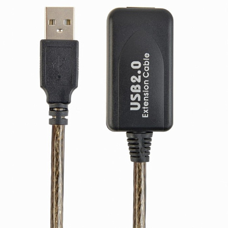 Удлинитель Cablexpert UAE-01-10M, USB Type-A (F)/USB Type-A (F), 10м, Чёрный