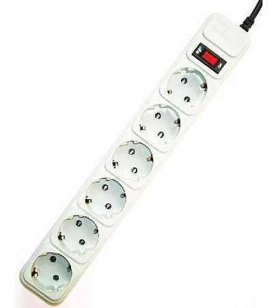 Surge  Protector Gembird SPG6-B-10C, 6 Sockets, 3.0m, up to 250V AC, 16 A, Grey