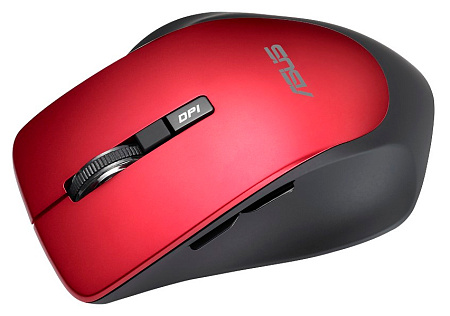 Wireless Mouse Asus WT425, 1000-1600 dpi, 6 buttons, Ergonomic, 82g, Silent, 1xAA, 2.4Ghz, Red
