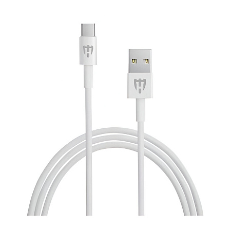 Helmet Cable USB to Type-C Basic 2.1A 1m, White Helmet Cable USB to Type-C Basic 2.1A 1m, White