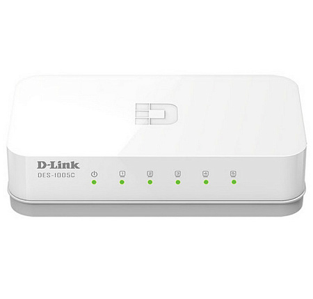 .5-port 10/100Mbps Desktop Switch D-Link "DES-1005C/A1A", Plastic Case