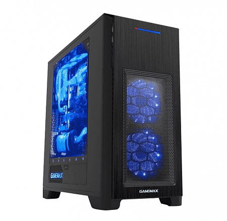 Case mATX GAMEMAX M63, w/o PSU, 0.6mm, 1x120mm Blue LED, Front Mesh, Transparent Panel, 2xUSB3.0, 2x