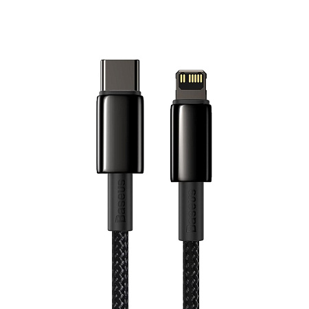 Baseus Cable Type-C to Lightning Tungsten Gold Fast Charging PD 20W 1m, Black