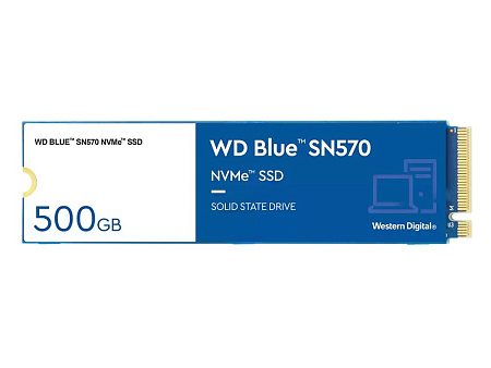 .M.2 NVMe SSD  500GB   WD  Blue SN570 [PCIe 3.0 x4, R/W:3500/2300MB/s, 360/390K IOPS, TLC BiCS5]