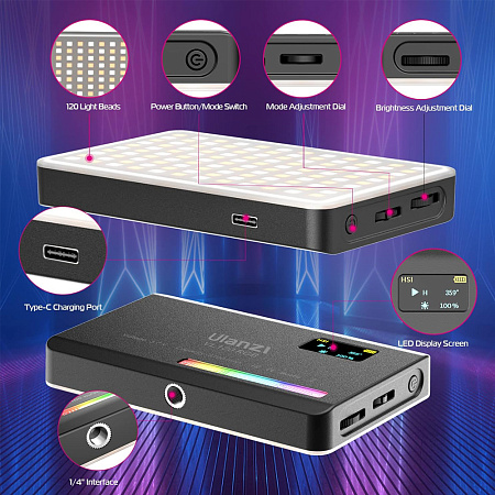 Ulanzi Camera Led Light VL120RGB, Black