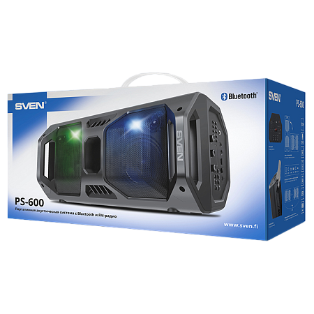 Портативная колонка SVEN PS-600, Чёрный