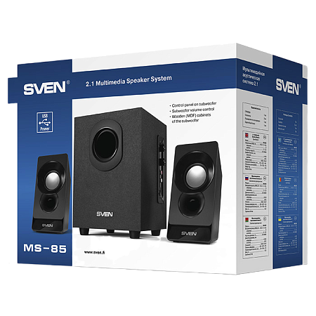 Speakers SVEN "MS- 85" Black, 10w / 5w + 2x2.5w / 2.1