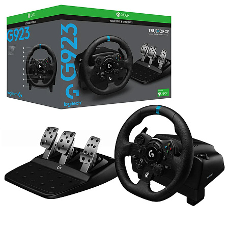 Wheel Logitech Driving Force Racing G923, for Xbox, 900 degree, Pedals, Dual-Motor Force Feedback