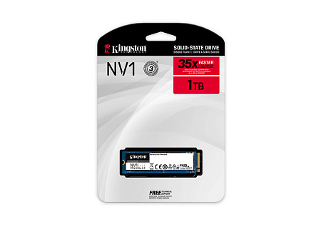 .M.2 NVMe SSD 1.0TB  Kingston  NV1 [PCIe 3.0 x4, R/W:2100/1700MB/s, 240TBW, 3D-NAND TLC]