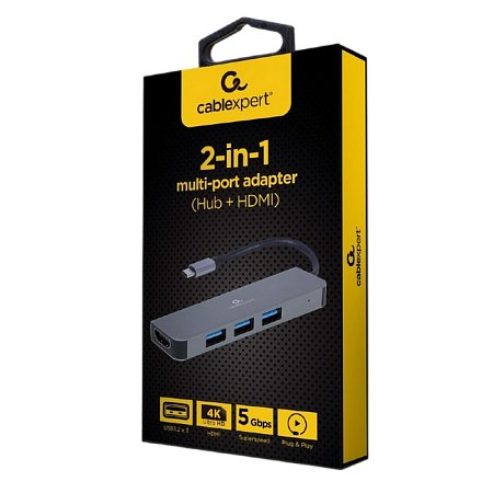  Adapter 2-in-1 Type-C to HDMI /USB3.0, Cablexpert A-CM-COMBO2-01