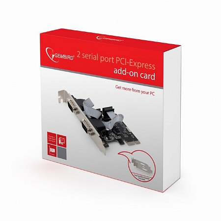 Gembird SPC-22, 2 x Serial ports, PCI-Express, with extra low-profile bracket