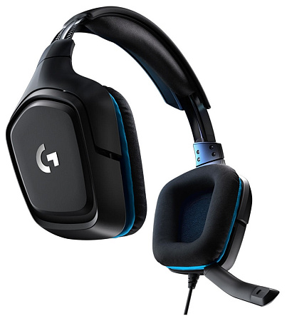 Gaming Headset Logitech G432, 50mm driver, 20-20000Hz, 39 Ohm, 107dB, 280g, 3.5mm/USB, Black/Blue