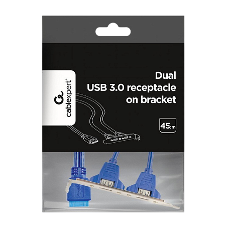 Cable, Dual USB 3.0 receptacle on bracket, CC-USB3-RECEPTACLE