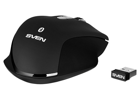 Wireless Mouse SVEN RX-590SW, 800-1600 dpi, 7 buttons, Ergonomic, Silent, Soft-touch, 95g., 400 mAh,