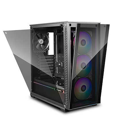 Case ATX Deepcool MATREXX 70 ADD-RGB 3F, w/o PSU, 4x 120mm fans (3x RGB+1x Black), TG, USB3.0, Black