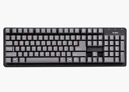 Keyboard SVEN Standard 301, Classic layout, Splash proof, Calculator key, 1.5m, USB+PS/2, EN/RU, Bla