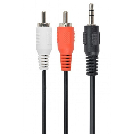 Аудиокабель Cablexpert CCA-458-5M, 3.5mm 3-pin (M) - 2x RCA (M), 5м, Чёрный