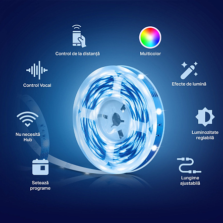 TP-LINK "Tapo L900-5", Smart Wi-Fi LED Dimmable Strip, Multicolor, 5 Meters