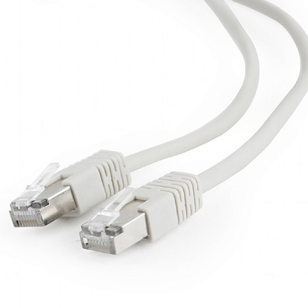  5m, FTP Patch Cord  Gray, PP22-5M, Cat.5E, Cablexpert, molded strain relief 50u" plugs