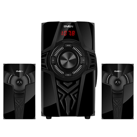 Speakers SVEN "MS-2070" SD-card, USB, FM, remote control, Bluetooth, Black, 60w/30w + 2x15w/2.1