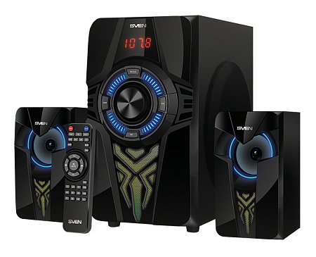 Speakers SVEN "MS-2070" SD-card, USB, FM, remote control, Bluetooth, Black, 60w/30w + 2x15w/2.1