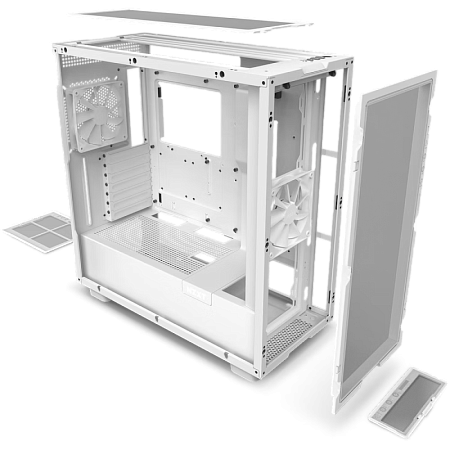 Case ATX NZXT H7 Flow, 2x120mm, Mesh Front, Tempered Glass, Dust Filter, 2xUSB 3.2, 1xUSB-C, 2x3.5",