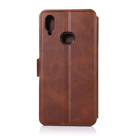 Helmet Case TPU Leather Nylon Samsung A10S, Brown/Red