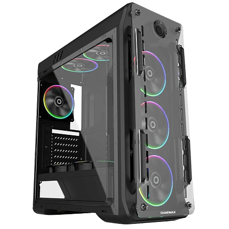 Case ATX GAMEMAX Optical, w/o PSU, 0.5mm, 4x120mm ARGB, Fan controller, Front&Side Transparent panel