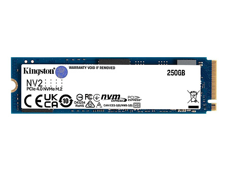 .M.2 NVMe SSD    250GB  Kingston  NV2 [PCIe 4.0 x4, R/W:3000/1300MB/s, 80TBW, 3D-NAND QLC]