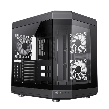 Case ATX GAMEMAX HYPE , w/o PSU, 0.8mm, 3x120mm ARGB fans, ARGB Hub, TG, Fish tank design, Dust Filt